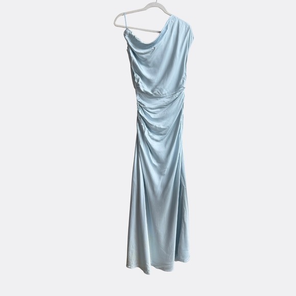 NWT A.L.C. Penny Satin Maxi Dress Cascade Blue sz 0 - Picture 8 of 9